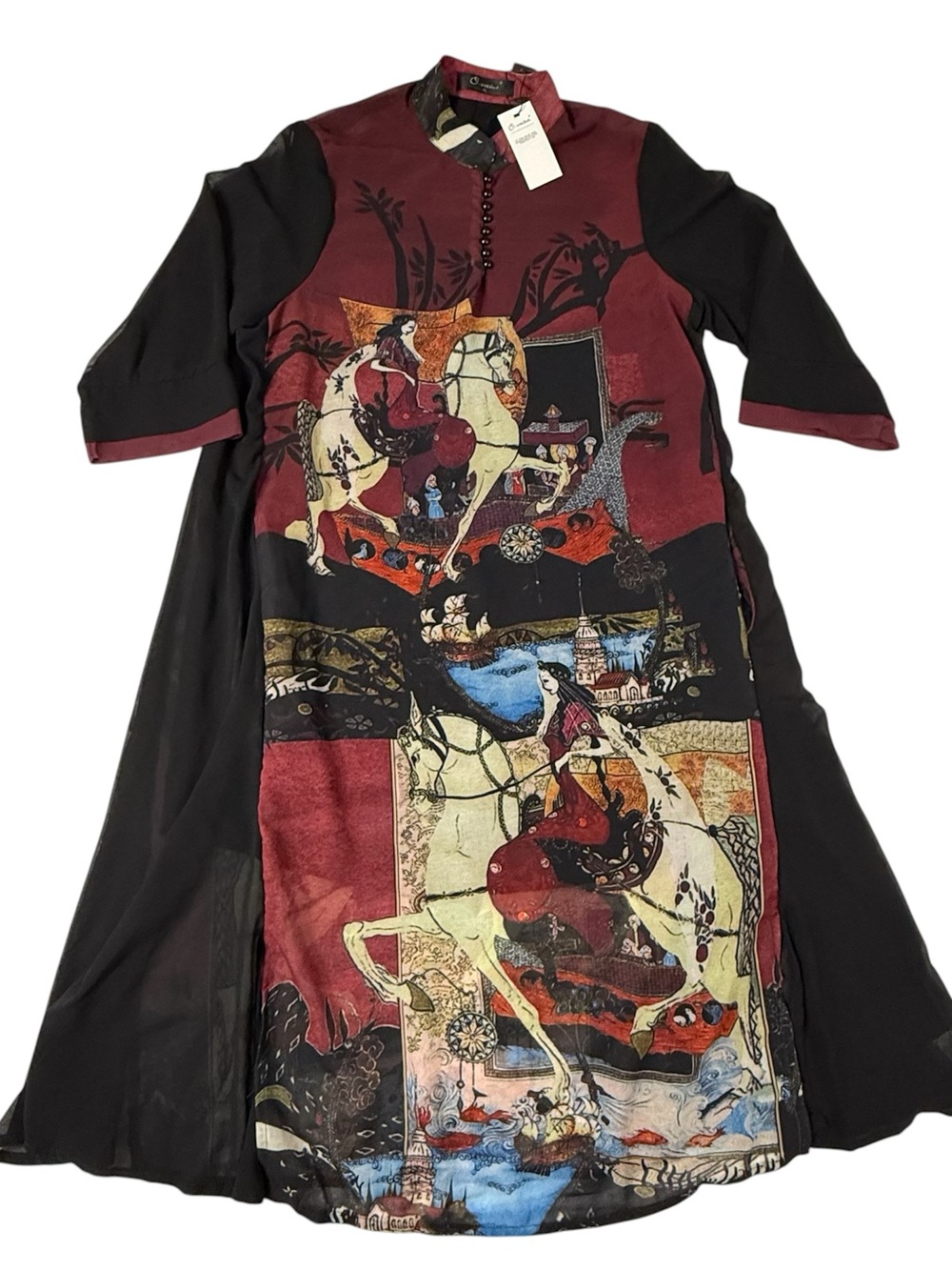 NWT Online New Elegance O-neue Artistic Equestrian Medieval Tunic Dress XL Black